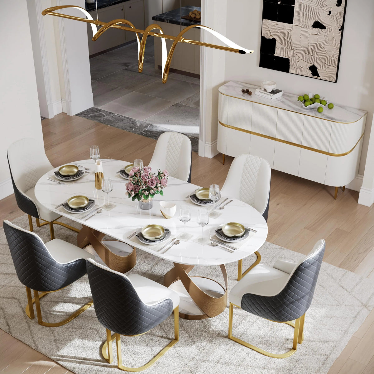 Aurelia 160 cm Sideboard with Sintered Stone Top - Exclusivia