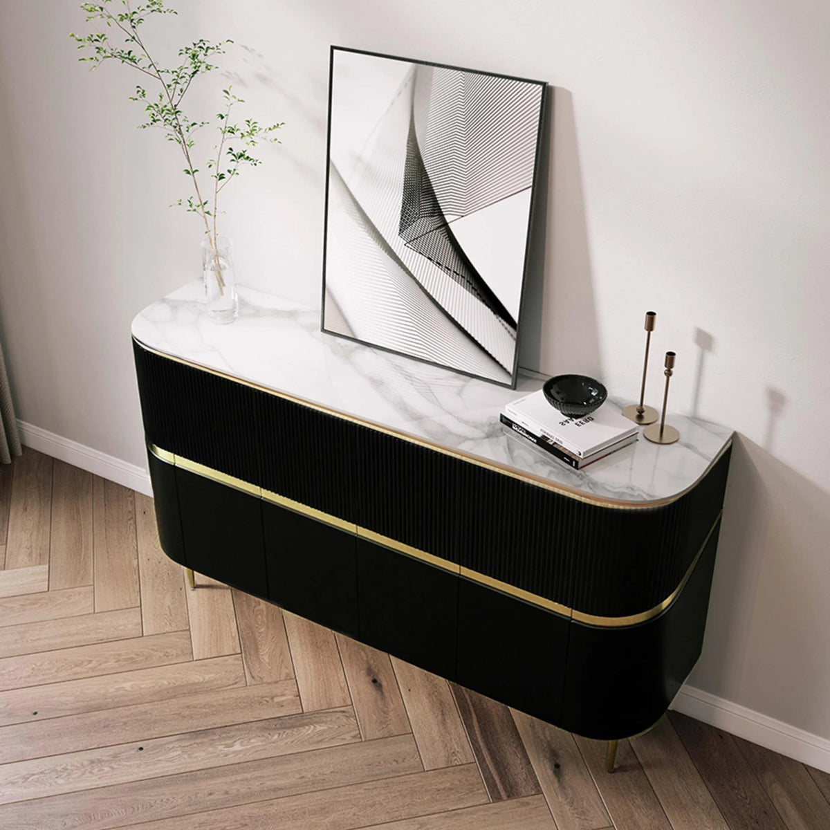 Aurelia 160 cm Sideboard with Sintered Stone Top - Exclusivia