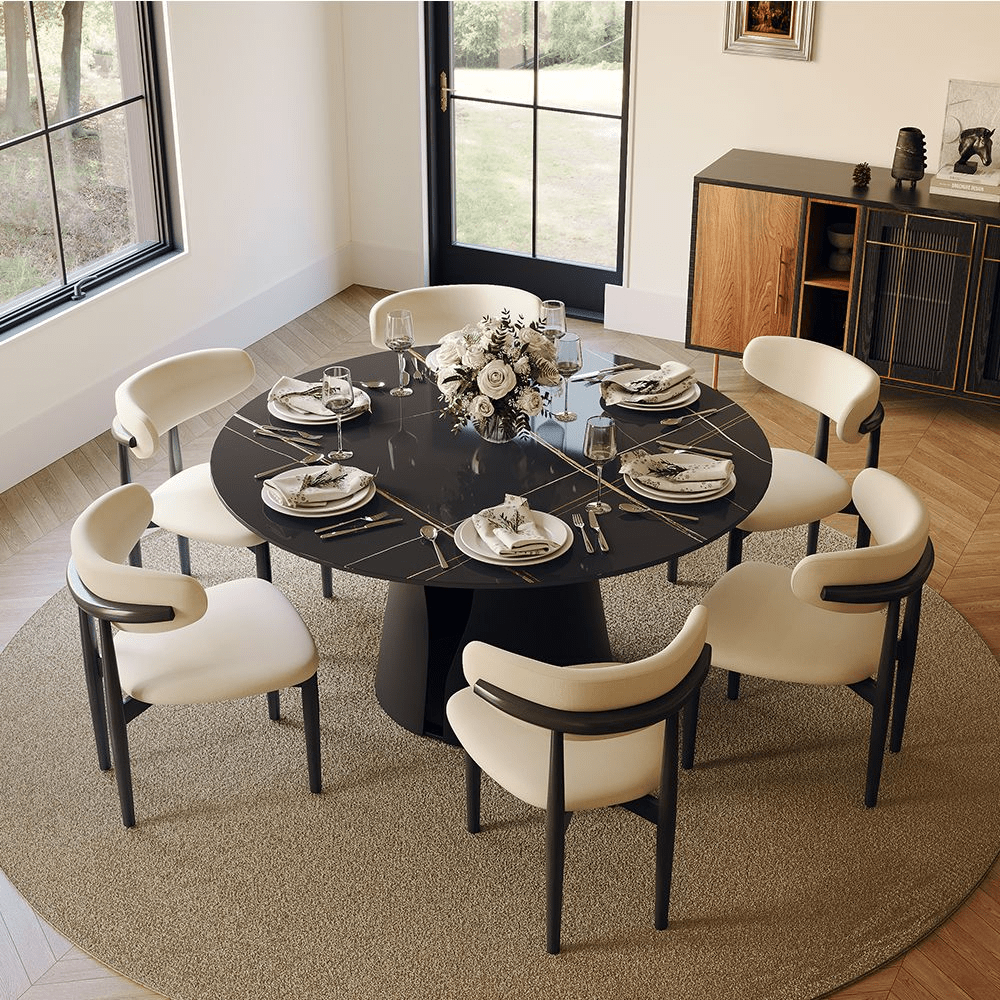 Aurelio Circa Gloss Sintered Stone Dining Table - Exclusivia