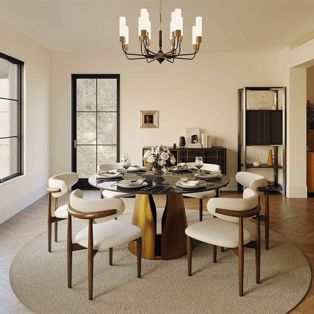 Aurelio Circa Gloss Sintered Stone Dining Table - Exclusivia