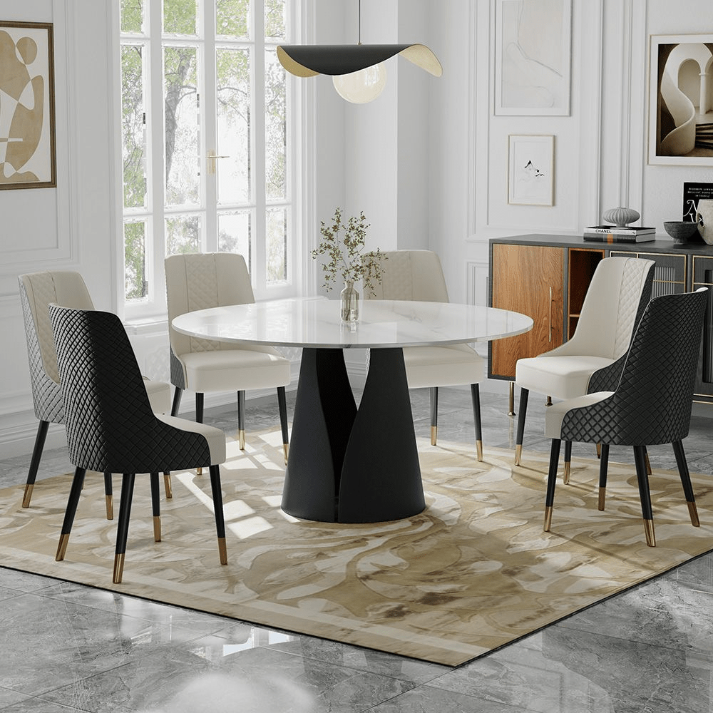 Aurelio Circa Gloss Sintered Stone Dining Table - Exclusivia