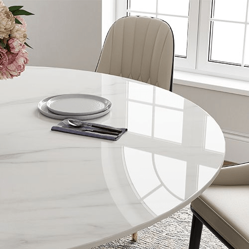 Aurelio Circa Gloss Sintered Stone Dining Table - Exclusivia