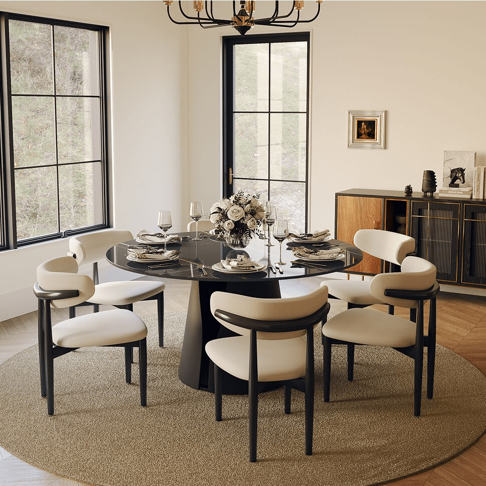 Aurelio Circa Gloss Sintered Stone Dining Table - Exclusivia