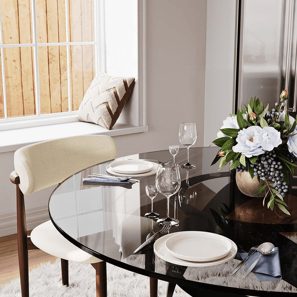 Aurelio Circa Gloss Sintered Stone Dining Table - Exclusivia