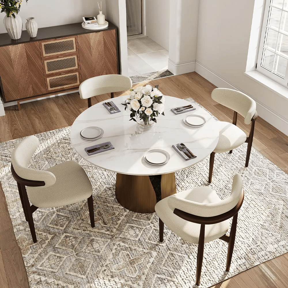 Aurelio Circa Gloss Sintered Stone Dining Table - Exclusivia
