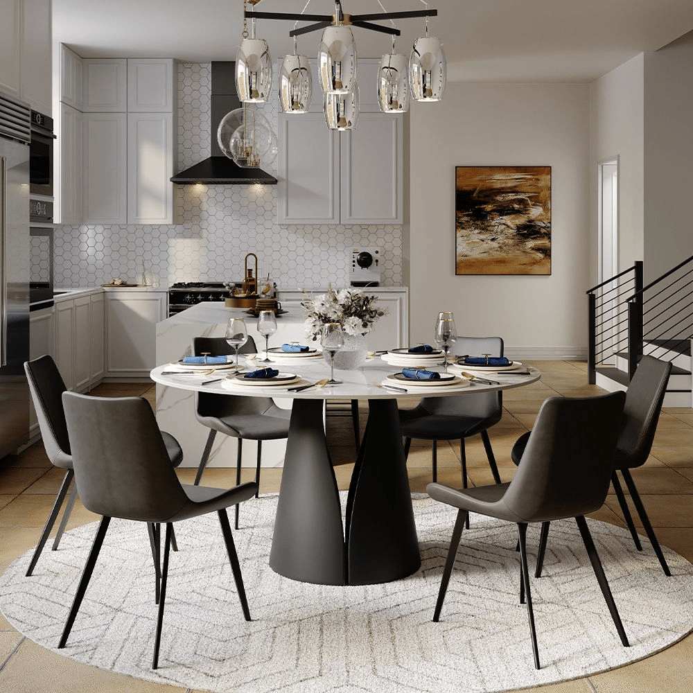 Aurelio Circa Gloss Sintered Stone Dining Table - Exclusivia