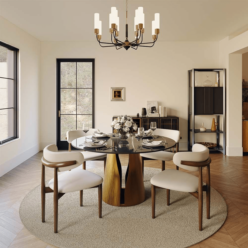 Aurelio Circa Gloss Sintered Stone Dining Table - Exclusivia