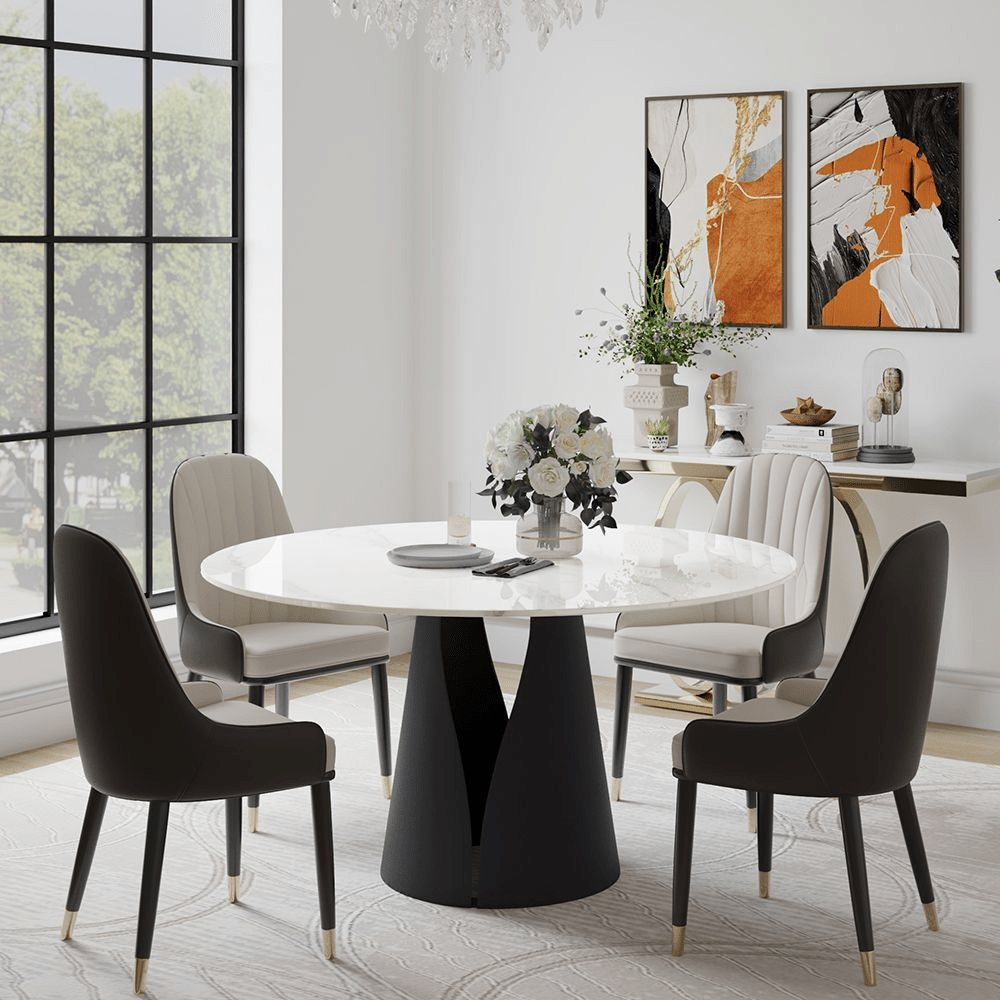 Aurelio Circa Gloss Sintered Stone Dining Table - Exclusivia