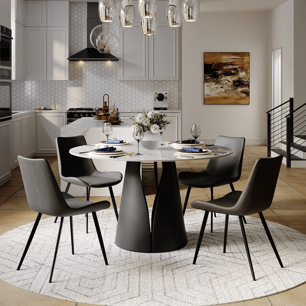 Aurelio Circa Gloss Sintered Stone Dining Table - Exclusivia