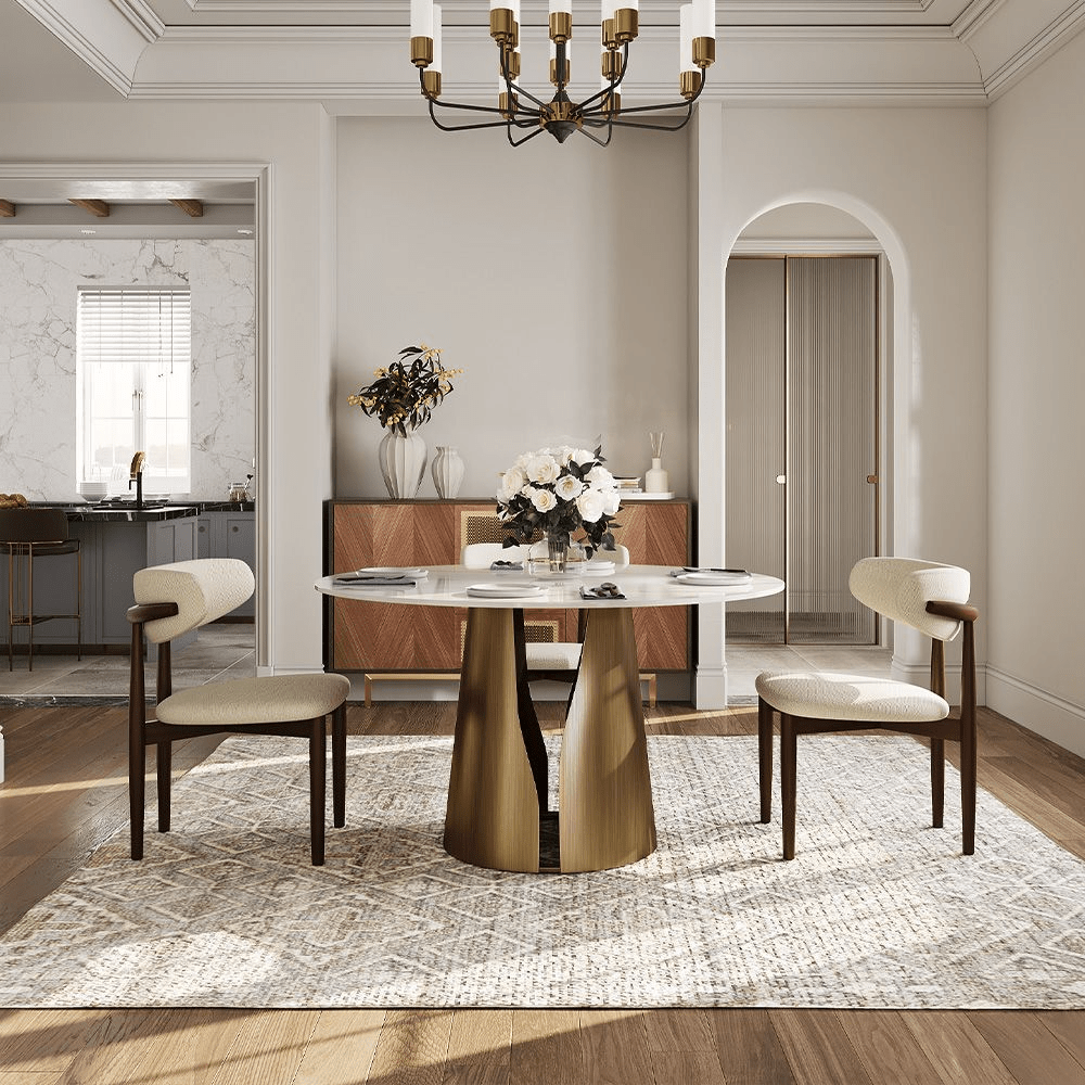 Aurelio Circa Gloss Sintered Stone Dining Table - Exclusivia