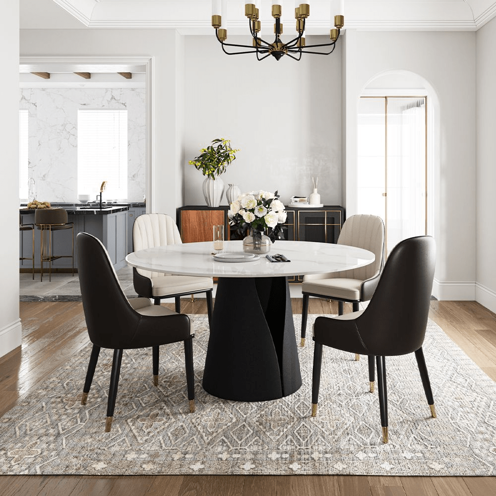 Aurelio Circa Gloss Sintered Stone Dining Table - Exclusivia