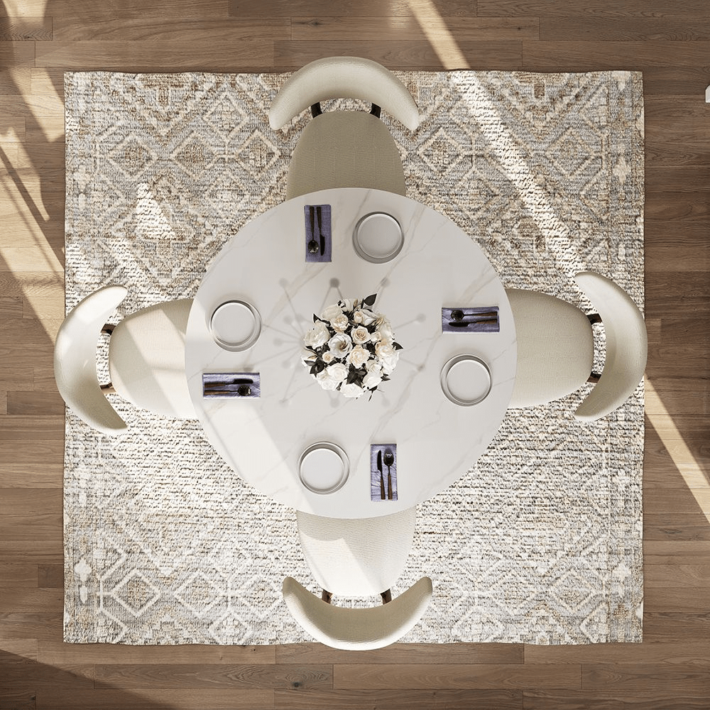 Aurelio Circa Gloss Sintered Stone Dining Table - Exclusivia