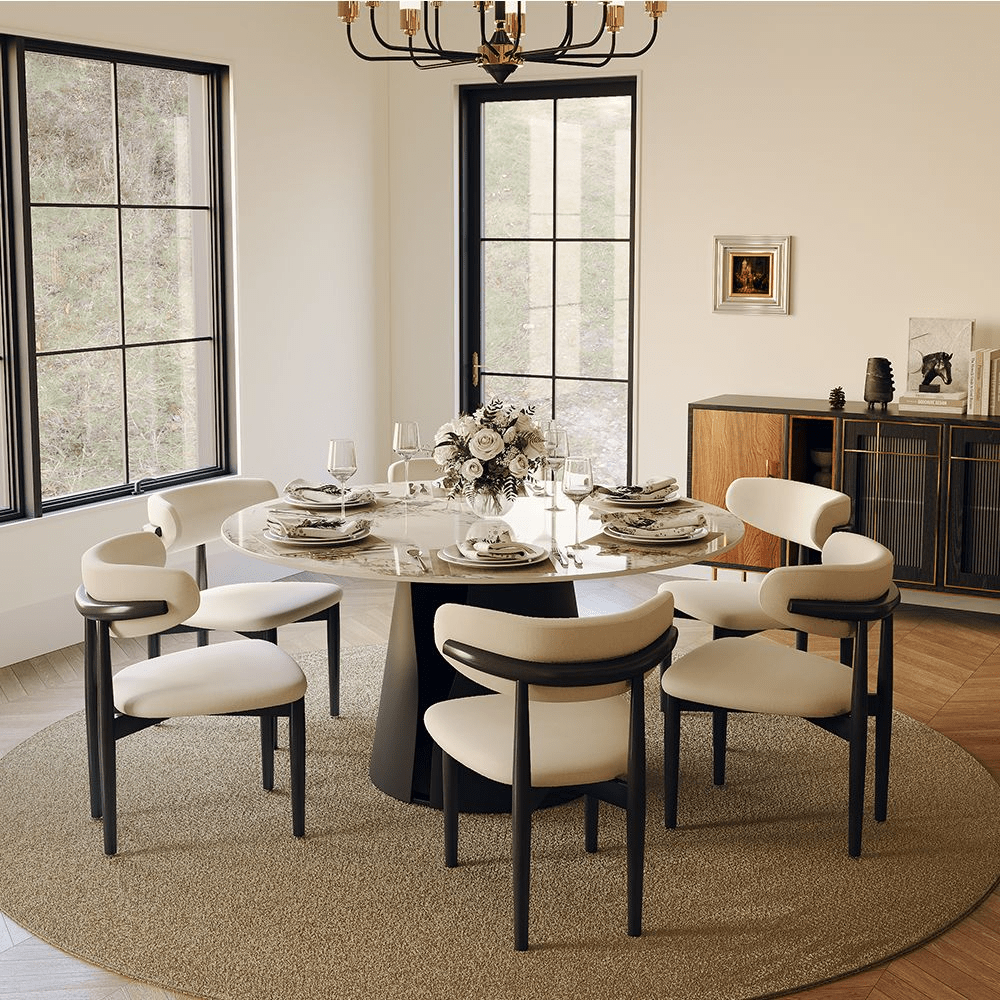 Aurelio Circa Gloss Sintered Stone Dining Table - Exclusivia