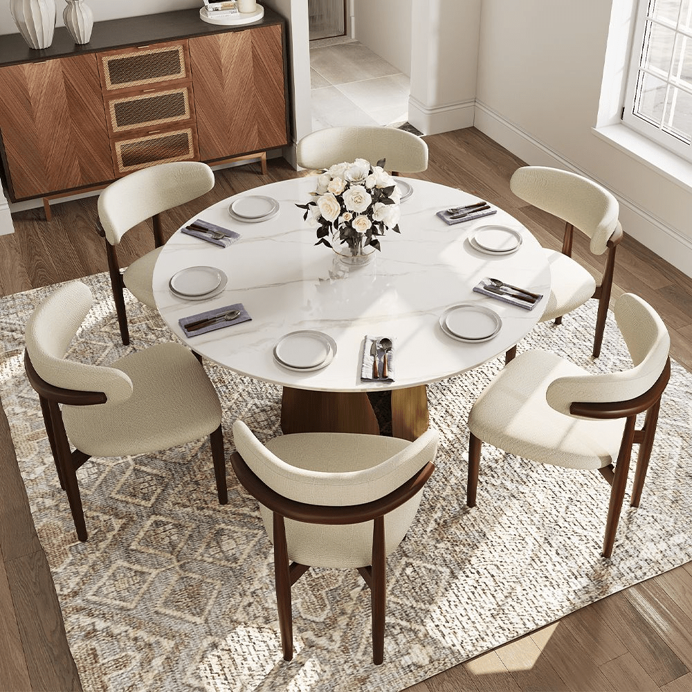 Aurelio Circa Gloss Sintered Stone Dining Table - Exclusivia
