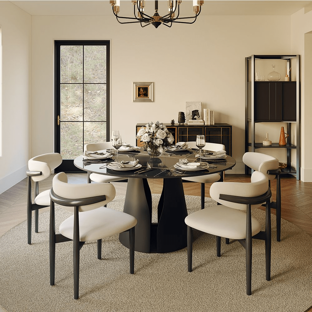 Aurelio Circa Gloss Sintered Stone Dining Table - Exclusivia
