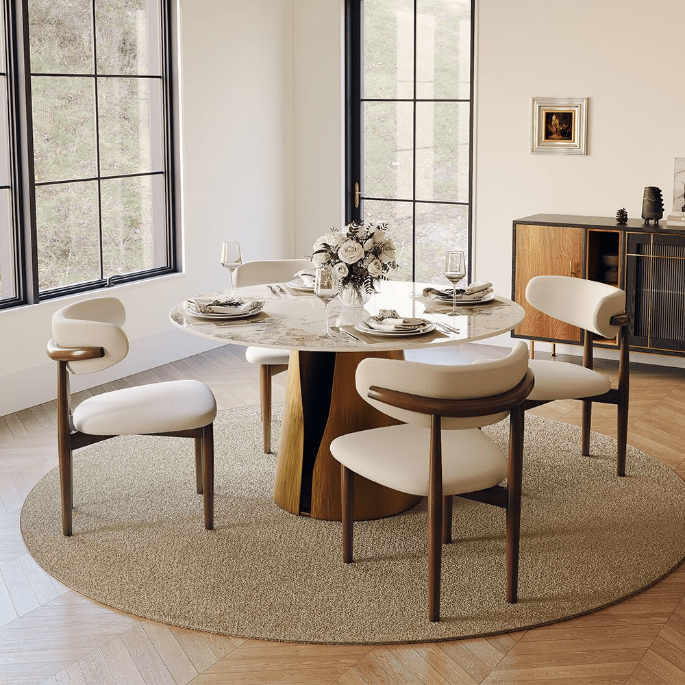 Aurelio Circa Gloss Sintered Stone Dining Table - Exclusivia