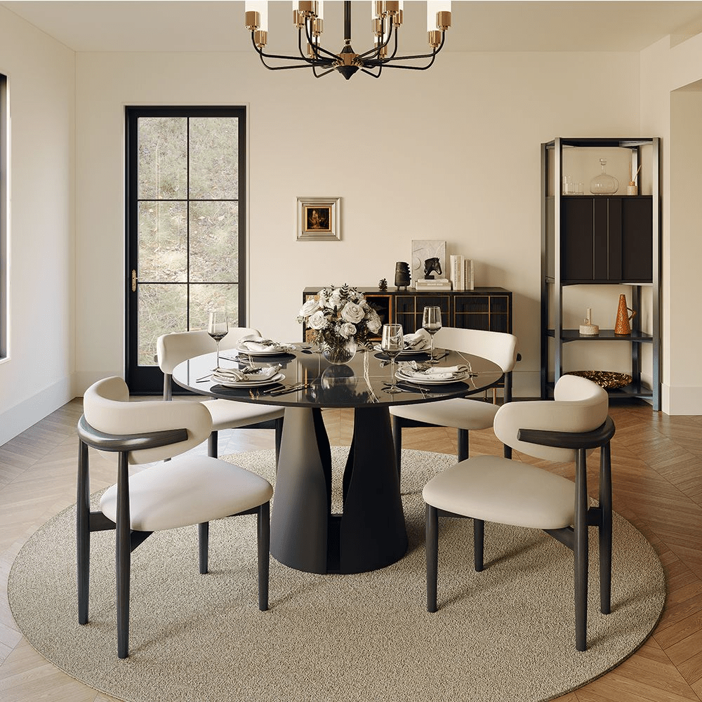 Aurelio Circa Gloss Sintered Stone Dining Table - Exclusivia