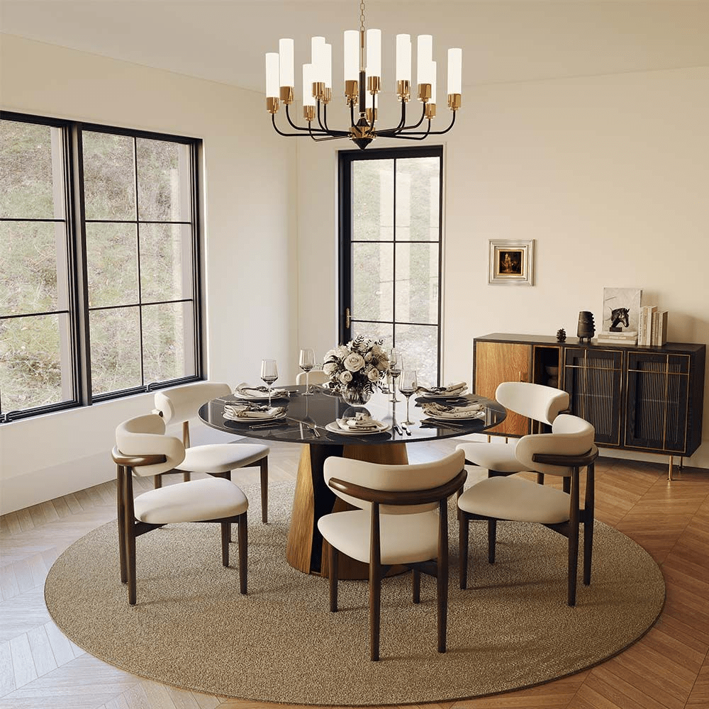Aurelio Circa Gloss Sintered Stone Dining Table - Exclusivia