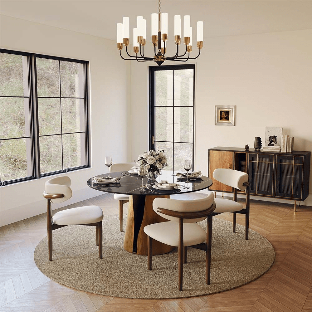 Aurelio Circa Gloss Sintered Stone Dining Table - Exclusivia