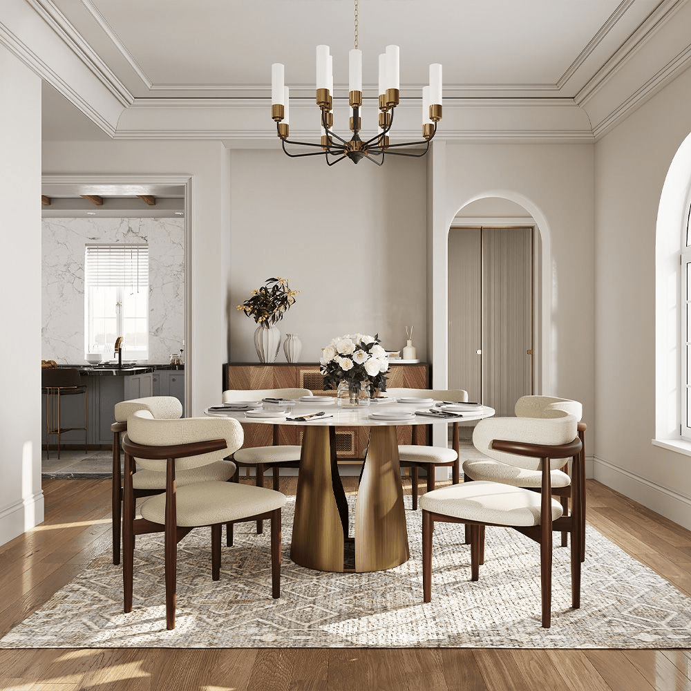Aurelio Circa Gloss Sintered Stone Dining Table - Exclusivia