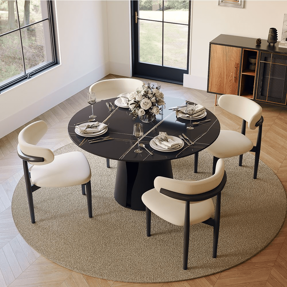 Aurelio Circa Gloss Sintered Stone Dining Table - Exclusivia