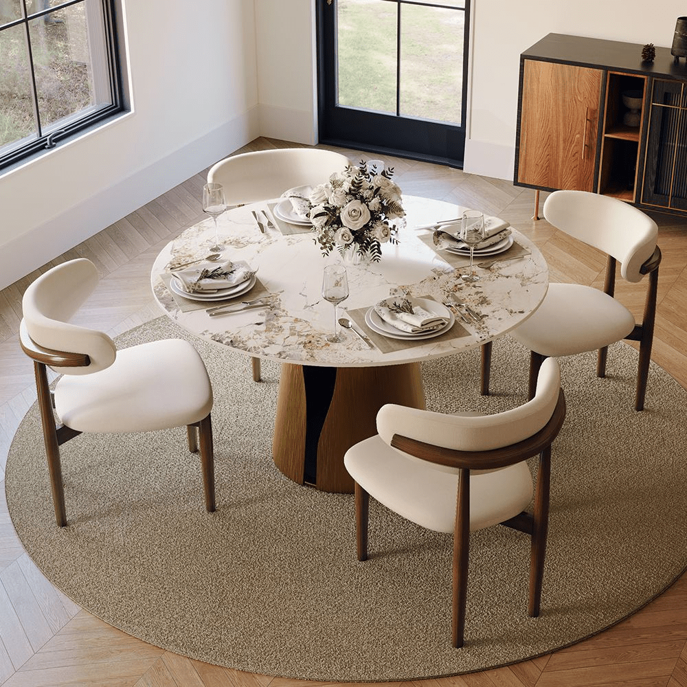 Aurelio Circa Gloss Sintered Stone Dining Table - Exclusivia