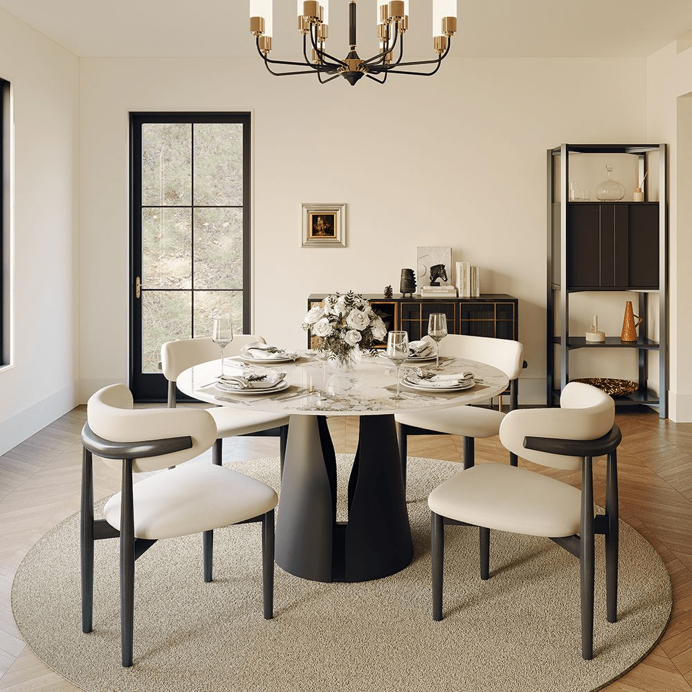 Aurelio Circa Gloss Sintered Stone Dining Table - Exclusivia