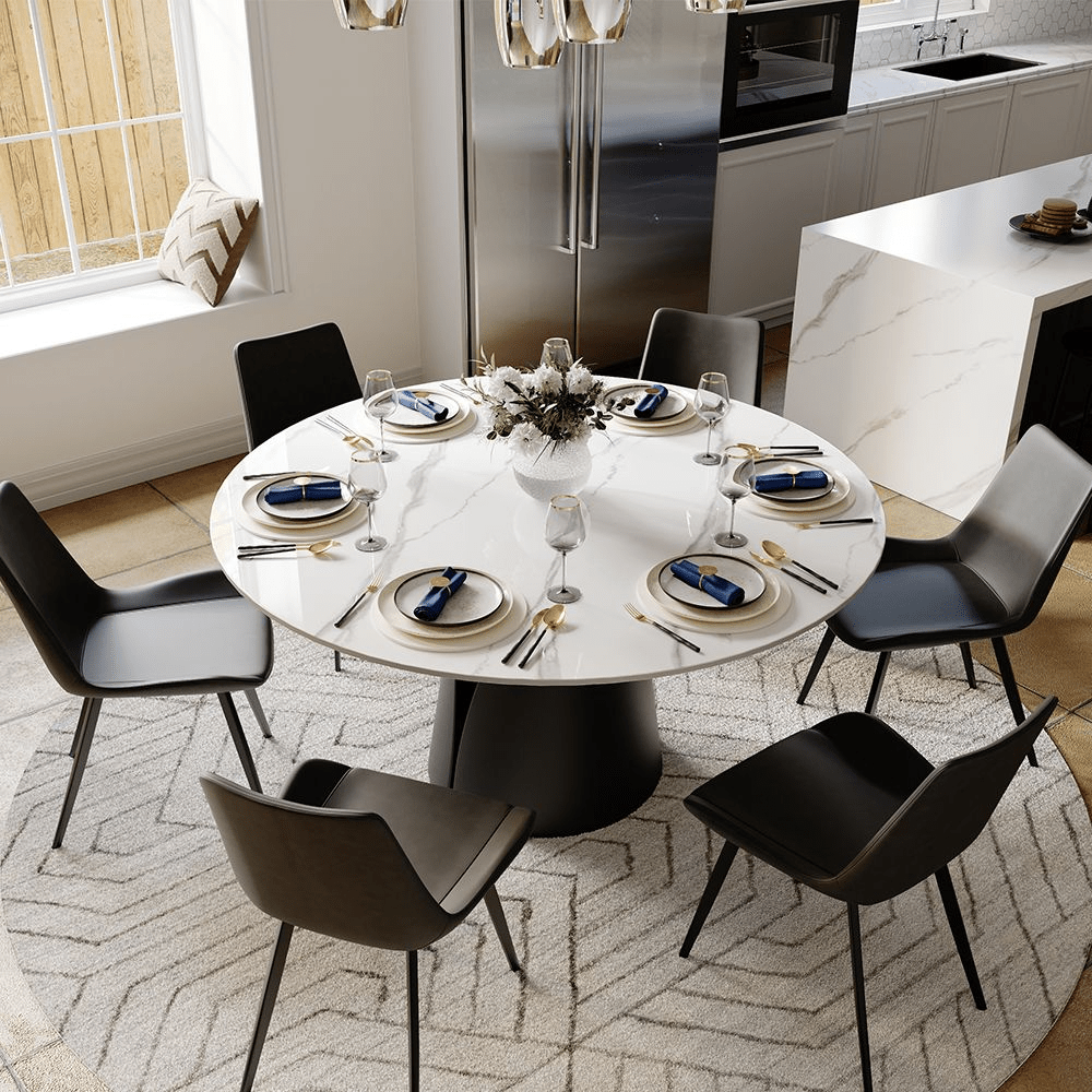 Aurelio Circa Gloss Sintered Stone Dining Table - Exclusivia