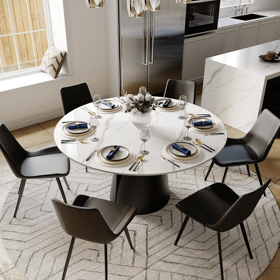 Aurelio Circa Gloss Sintered Stone Dining Table - Exclusivia