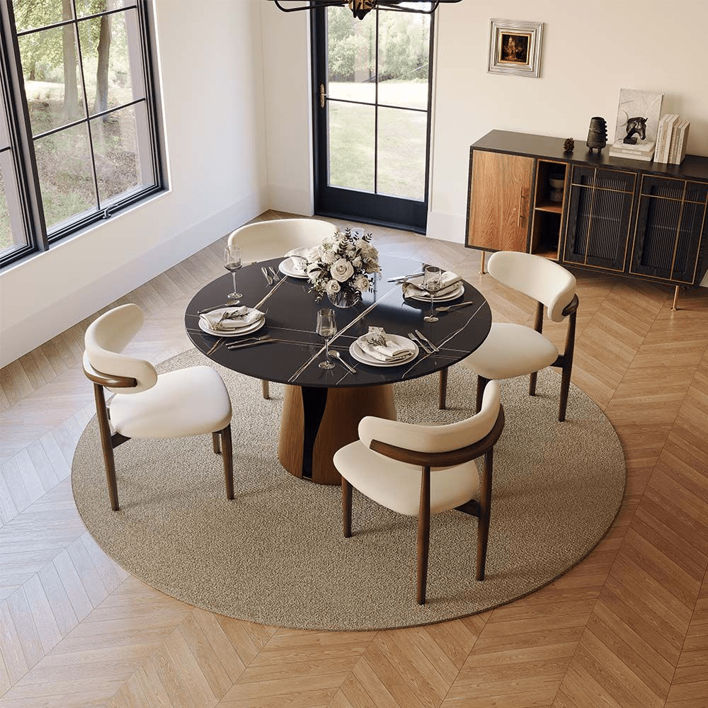 Aurelio Circa Gloss Sintered Stone Dining Table - Exclusivia