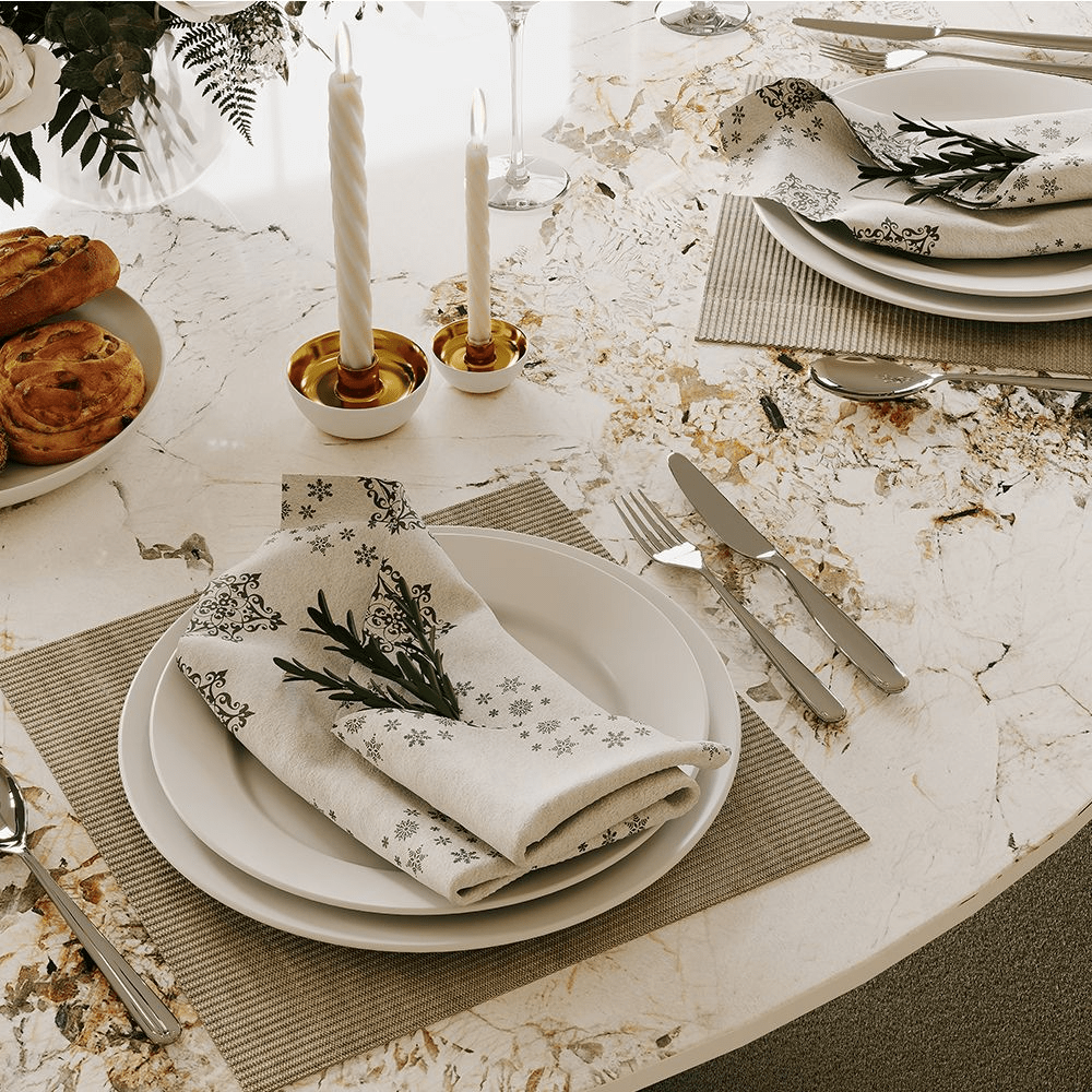 Aurelio Circa Gloss Sintered Stone Dining Table - Exclusivia