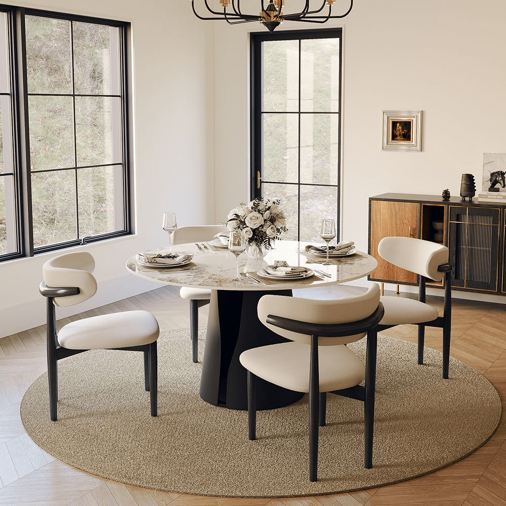 Aurelio Circa Gloss Sintered Stone Dining Table - Exclusivia