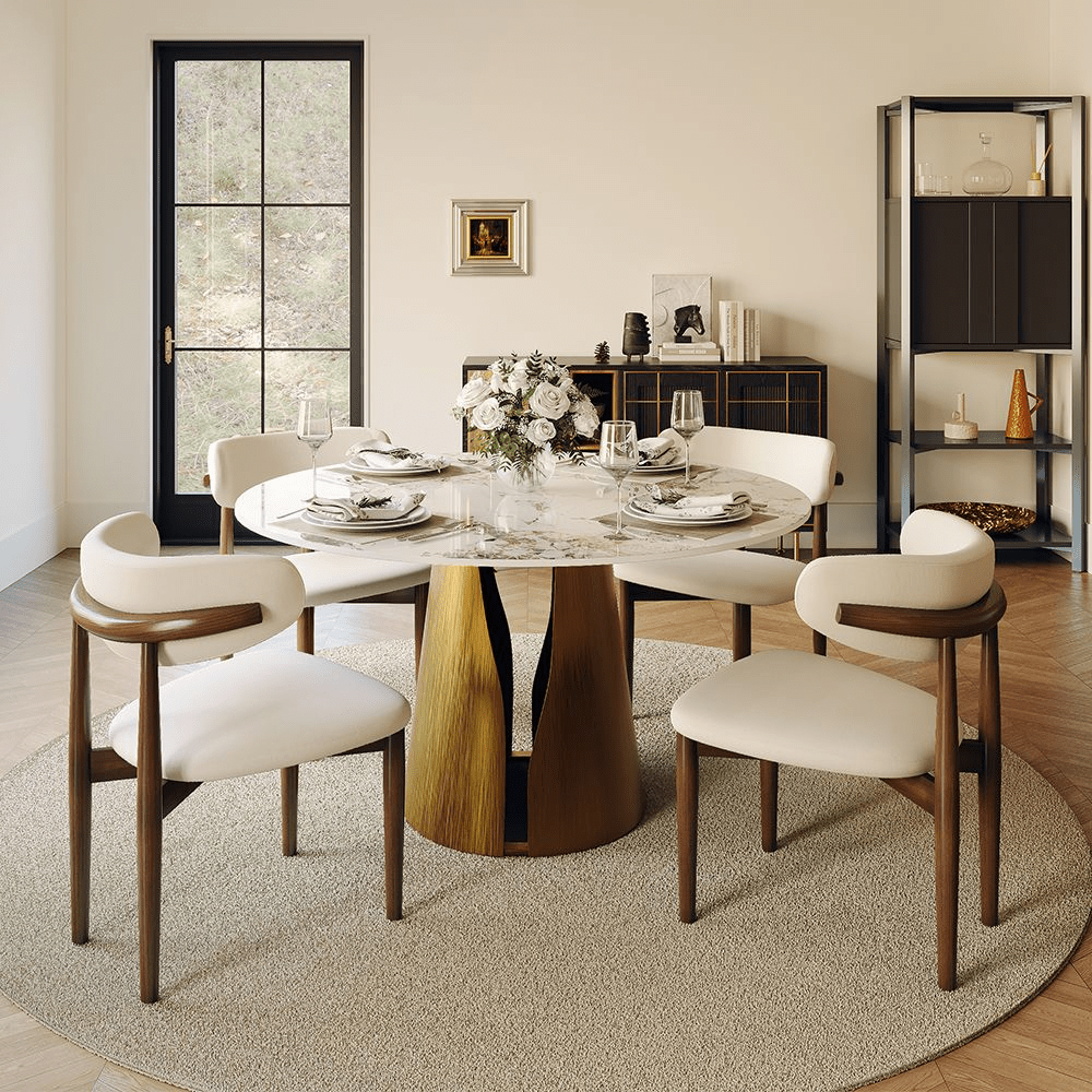 Aurelio Circa Gloss Sintered Stone Dining Table - Exclusivia