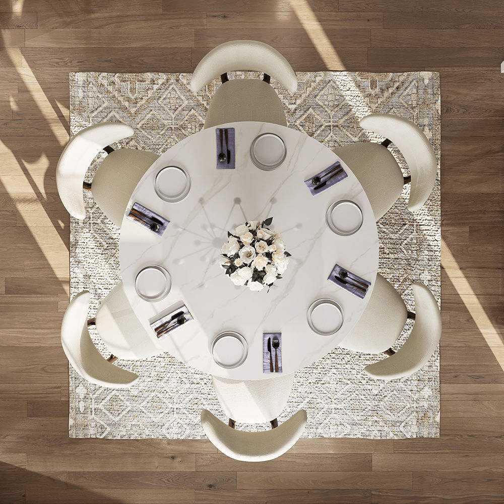 Aurelio Circa Gloss Sintered Stone Dining Table - Exclusivia