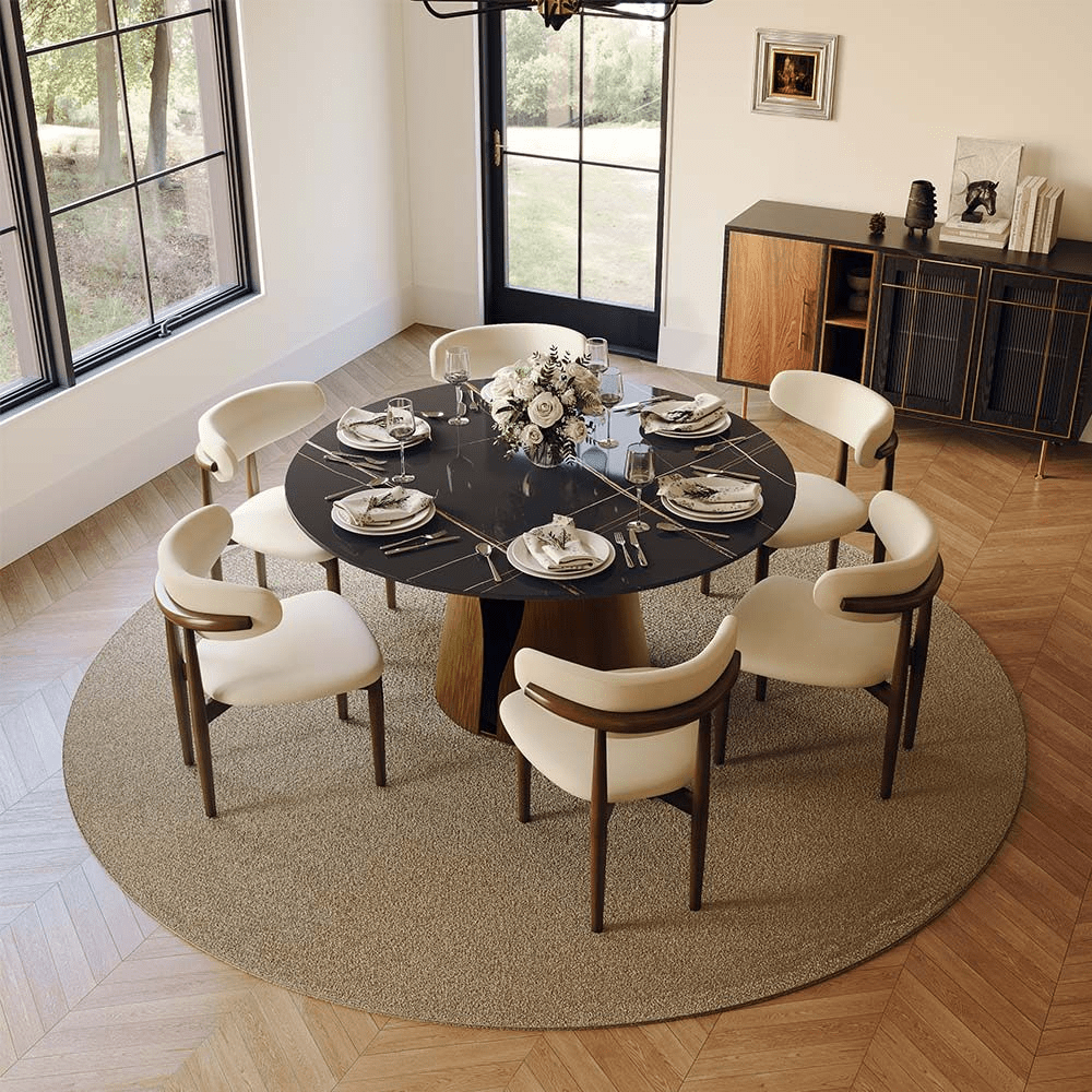 Aurelio Circa Gloss Sintered Stone Dining Table - Exclusivia