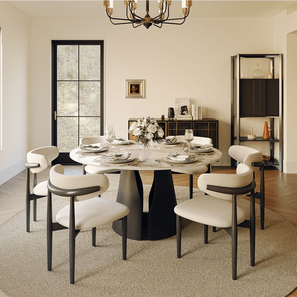 Aurelio Circa Gloss Sintered Stone Dining Table - Exclusivia