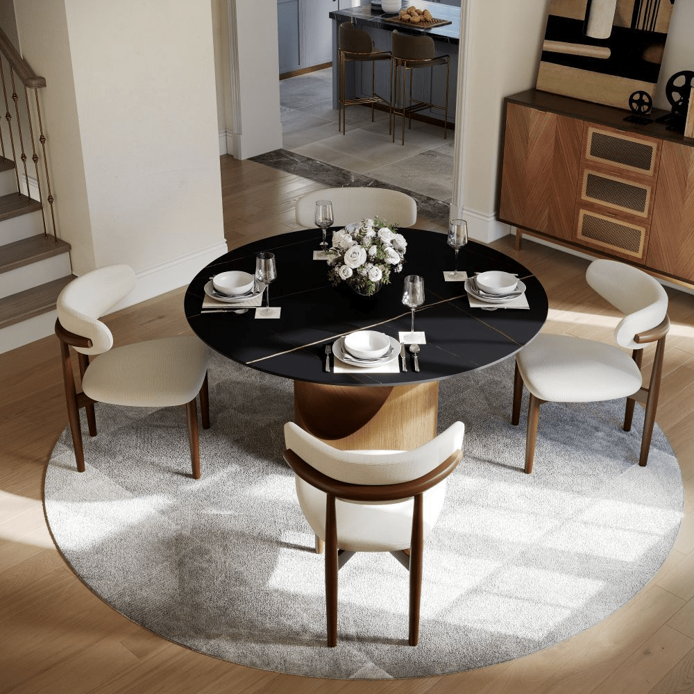 Aurelio Luxe Round Sintered Stone Dining Table - Exclusivia