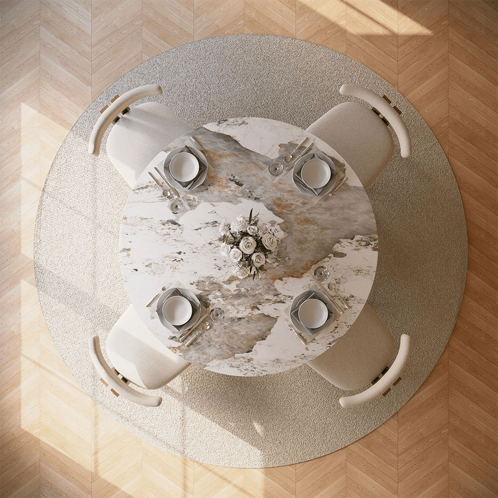 Aurelio Luxe Round Sintered Stone Dining Table - Exclusivia