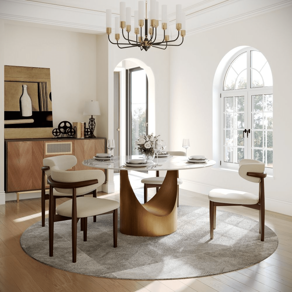 Aurelio Luxe Round Sintered Stone Dining Table - Exclusivia
