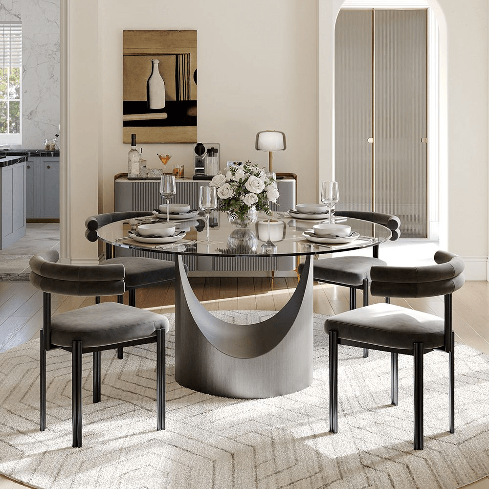Aurelio Luxe Round Sintered Stone Dining Table - Exclusivia