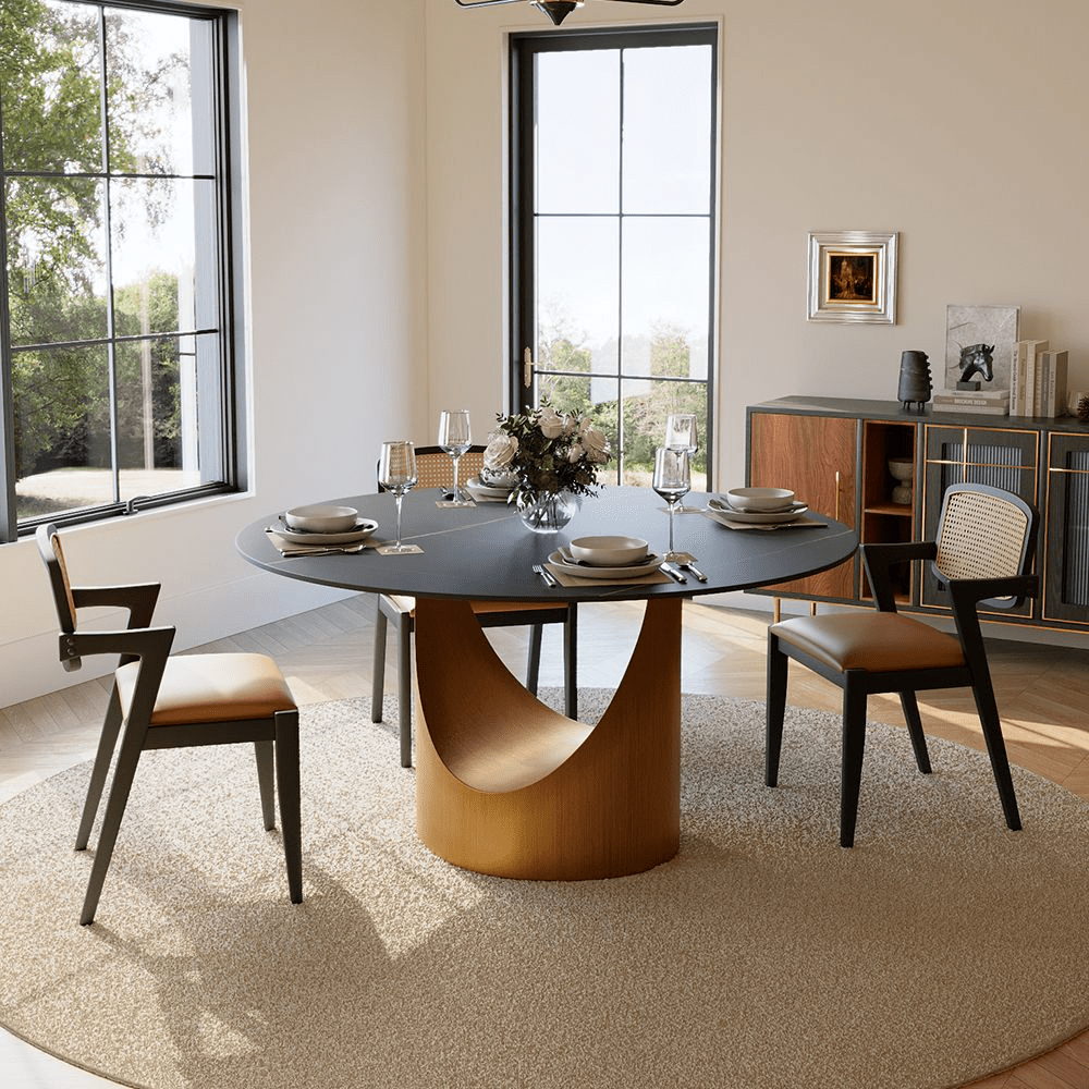 Aurelio Luxe Round Sintered Stone Dining Table - Exclusivia