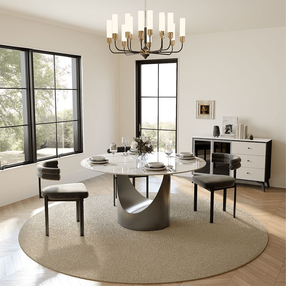 Aurelio Luxe Round Sintered Stone Dining Table - Exclusivia