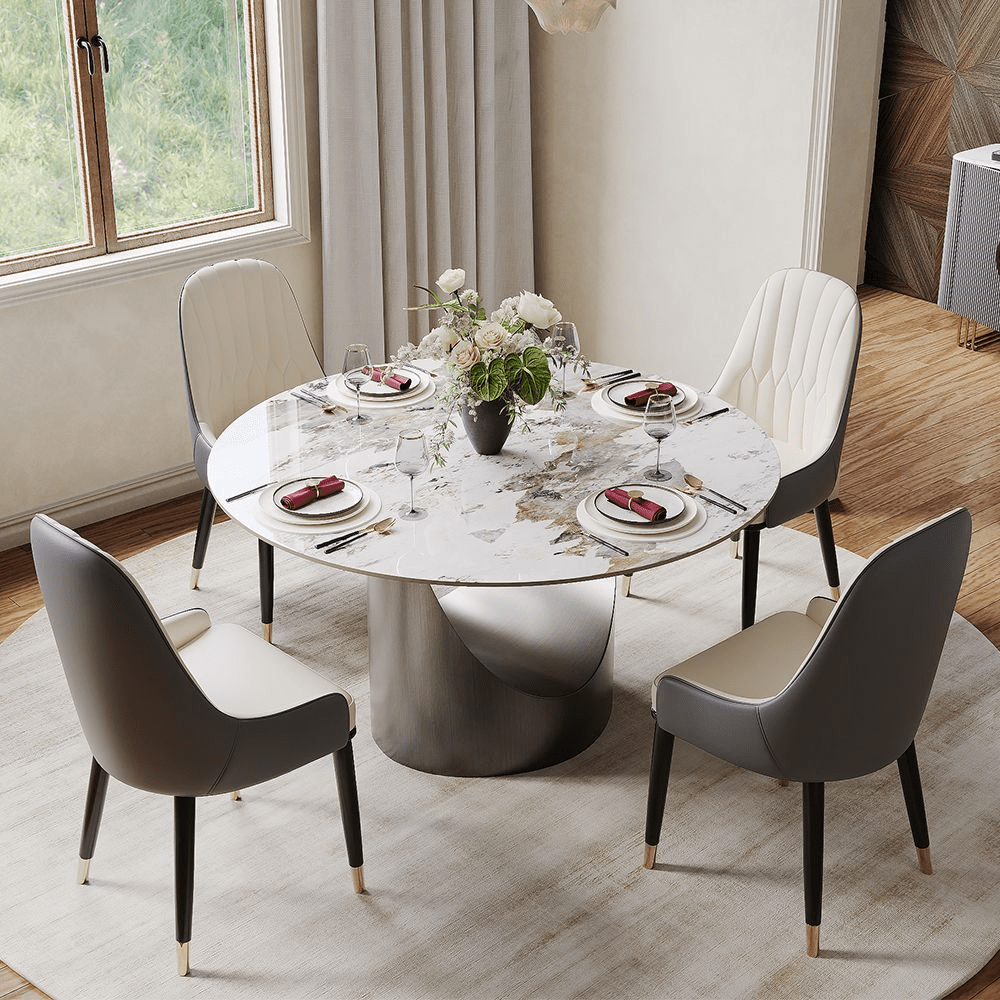 Aurelio Luxe Round Sintered Stone Dining Table - Exclusivia