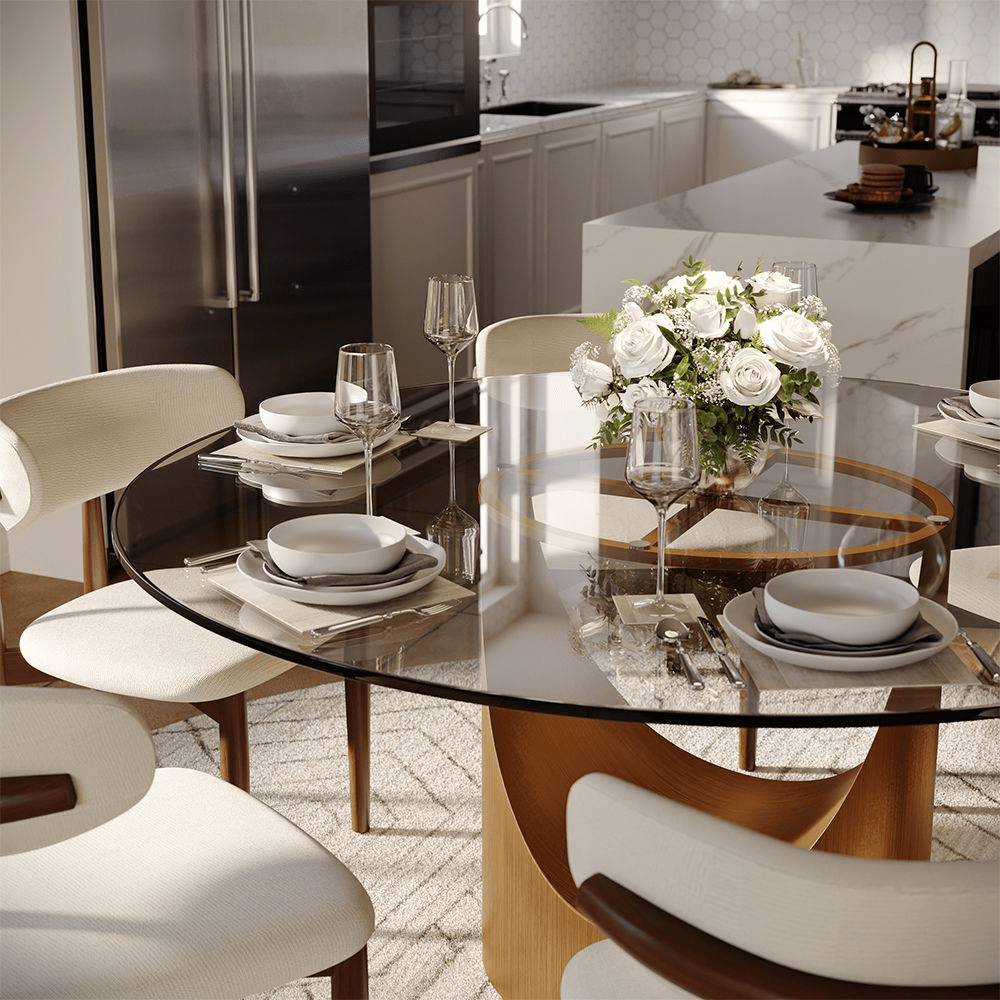 Aurelio Luxe Round Sintered Stone Dining Table - Exclusivia