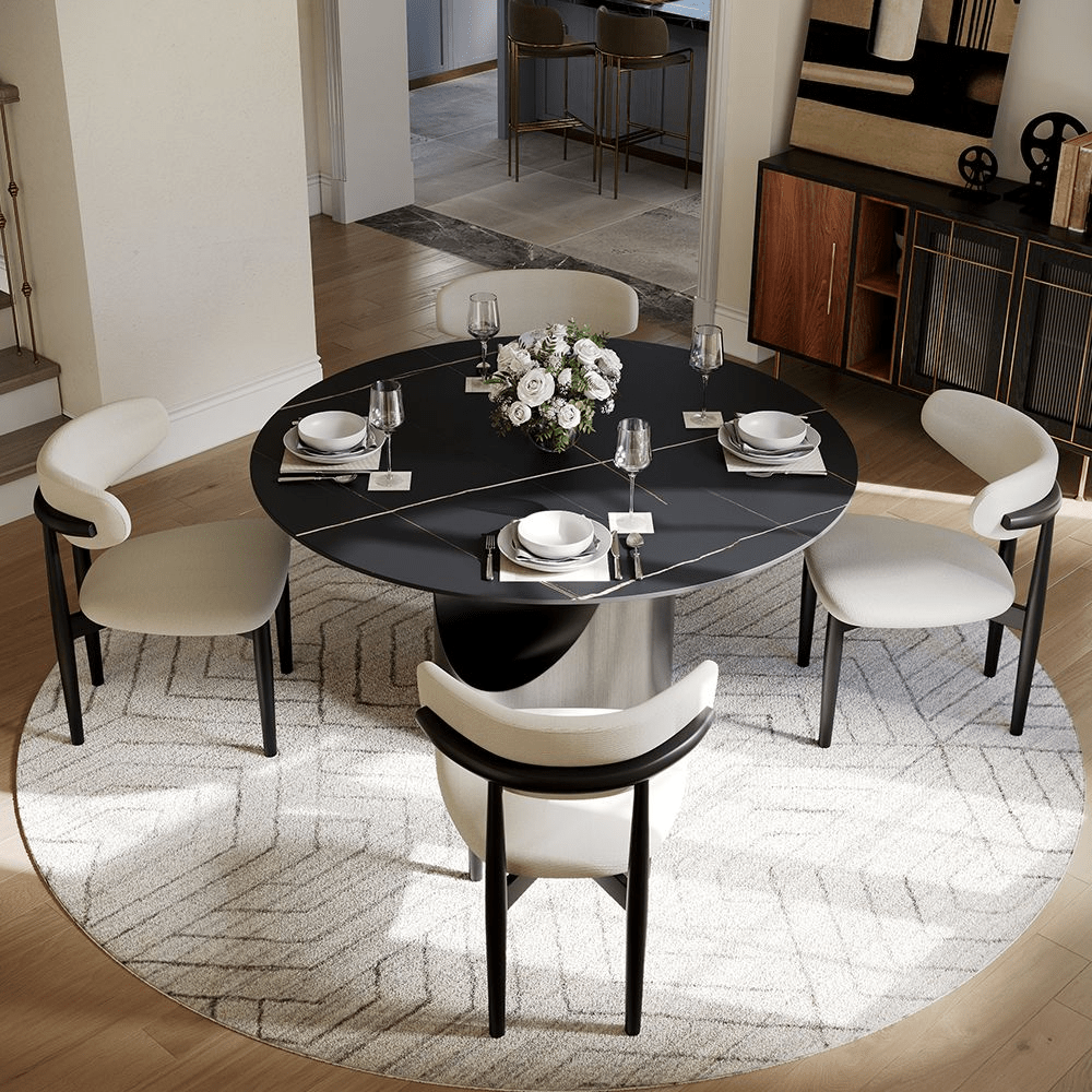 Aurelio Luxe Round Sintered Stone Dining Table - Exclusivia