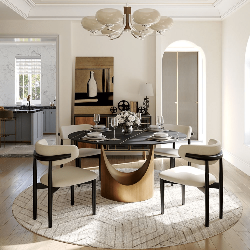 Aurelio Luxe Round Sintered Stone Dining Table - Exclusivia