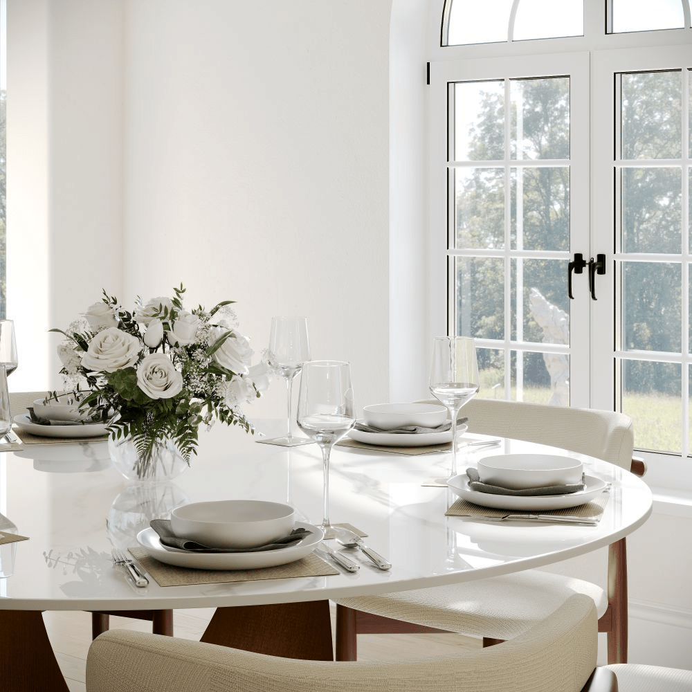 Aurelio Luxe Round Sintered Stone Dining Table - Exclusivia