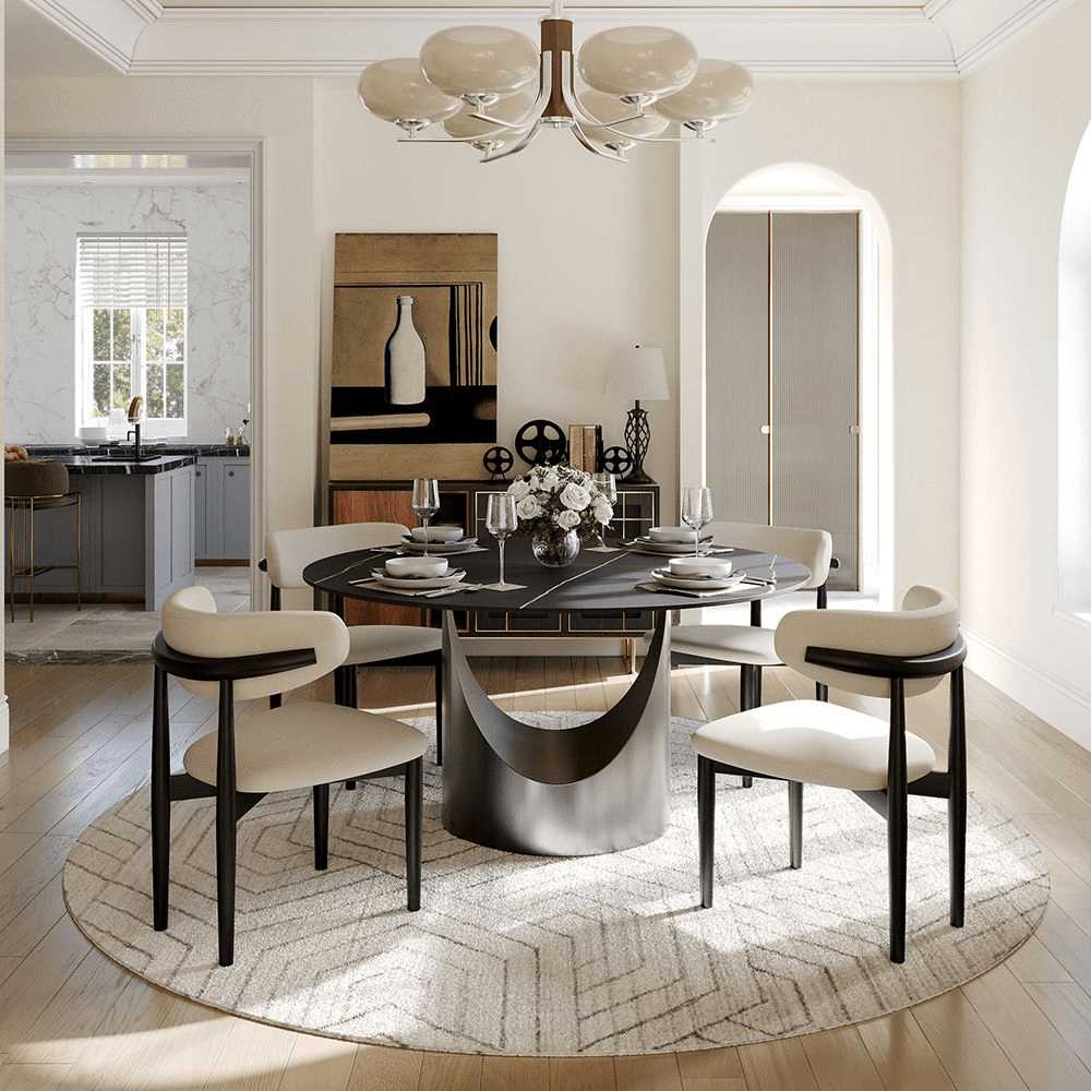 Aurelio Luxe Round Sintered Stone Dining Table - Exclusivia