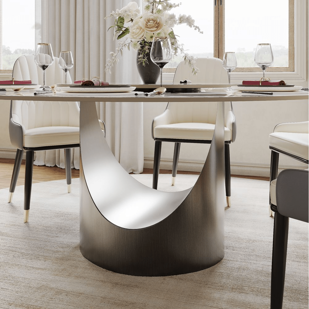 Aurelio Luxe Round Sintered Stone Dining Table - Exclusivia