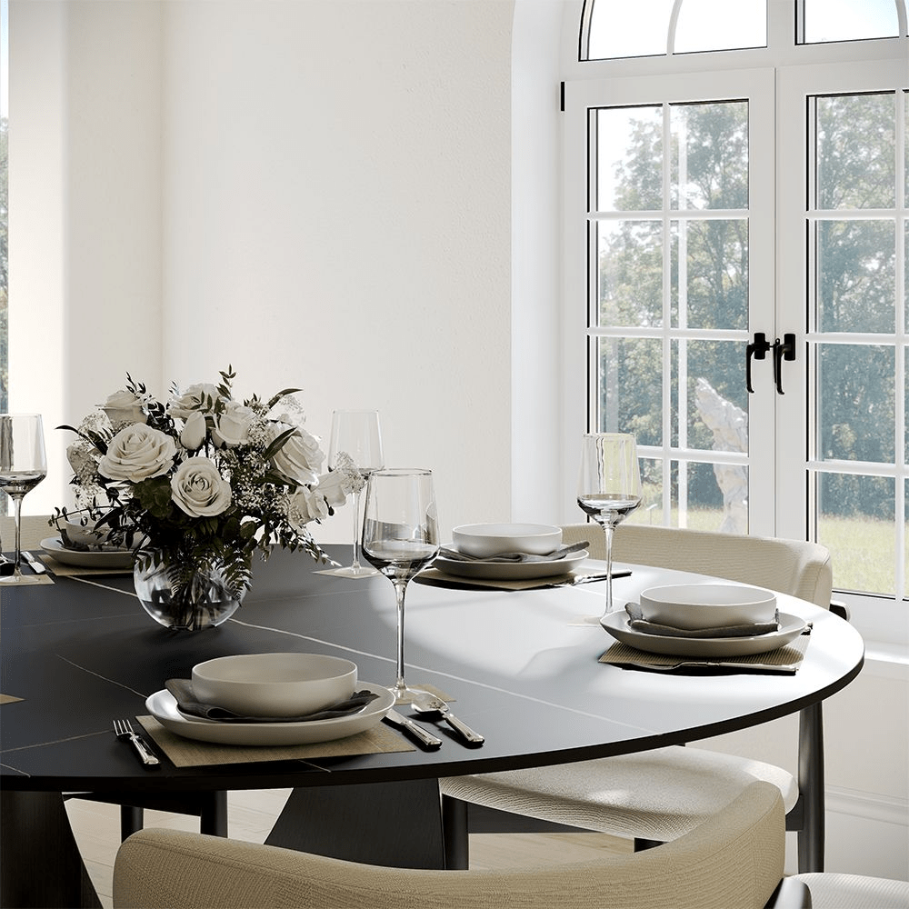 Aurelio Luxe Round Sintered Stone Dining Table - Exclusivia